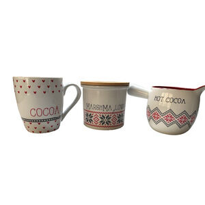 Hot Chocolate Coffee Cocoa mug/Cup Drink set of 3 Holiday Marshmallows